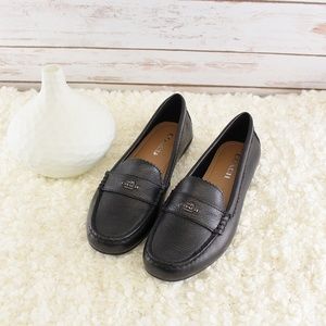 Coach Womens Odette Casual Loafers Black Leather